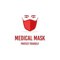 mascarar uma médico logotipo Projeto. impressionante moderno mascarar logotipo. uma mascarar médico logotipo. vetor