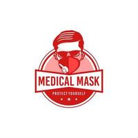 mascarar uma médico logotipo Projeto. impressionante moderno mascarar logotipo. uma mascarar médico logotipo. vetor