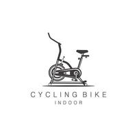 ciclismo exercício máquina. exercício bicicleta logotipo. bicicleta interior logotipo Projeto. ciclo estúdio. vetor