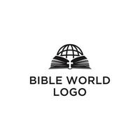 uma Bíblia logotipo Projeto modelo. impressionante uma Bíblia com globo logotipo. uma Bíblia com globo lineart logotipo. vetor