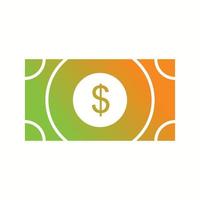 belo ícone de glifo vetorial de dólar vetor