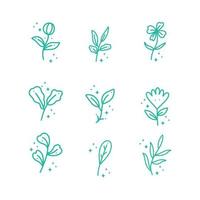 conjunto do floral ícone dentro plano Projeto vetor ilustração vetor formatos