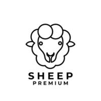 Preto linha ovelha logotipo ícone Projeto ilustração vetor