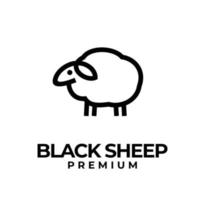 Preto linha ovelha logotipo ícone Projeto ilustração vetor