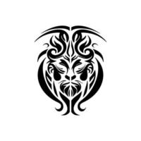 vetor logotipo leão com Preto e branco cores.