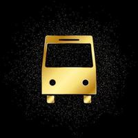 ônibus ouro, ícone. vetor ilustração do dourado partícula em ouro vetor fundo