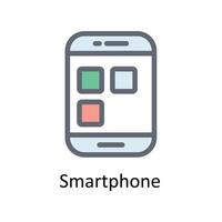 Smartphone vetor preencher esboço ícones. simples estoque ilustração estoque