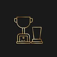 troféu, misturador ouro ícone. vetor ilustração do dourado ícone em Sombrio fundo