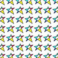 abstrato estrelas geometria colorida desatado vetor padronizar com branco fundo Projeto para tapete, papel de parede, roupas, invólucro, tecido, cobrir