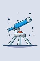 ilustração do ícone do telescópio desenho à mão vetor