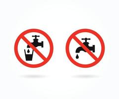 Faz não usar água placa. não potável água placa. não potável água placa. não beber água placa. vetor