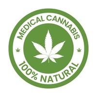 médico cannabis 100 por cento natural distintivo, rótulo, selo, cânhamo óleo rótulo, cbd rótulo, vintage, saúde crachá vetor ilustração