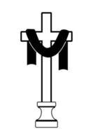 cristão Cruz com tecido ícone. piedosos semana símbolo. plano vetor ilustração