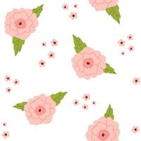 vetor floral desatado padronizar. grande e pequeno flores dentro pétala Rosa cores em branco fundo. suave botânico ilustração. flores dentro plano Projeto.