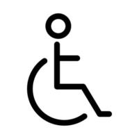 vetor banheiro para Desativado ícone. linha placa. banheiro para handicap. editável AVC. Sanitário para pessoas com cadeira de rodas.