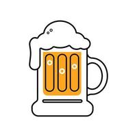 Cerveja caneca colori ícone isolado em branco fundo. Cerveja símbolo. vetor Projeto ilustração. esboço estilo.