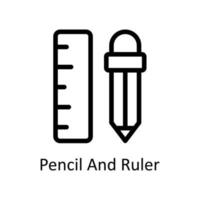 lápis e régua vetor esboço ícones. simples estoque ilustração estoque