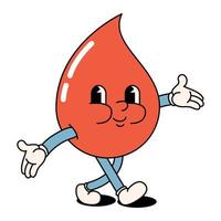 engraçado feliz desenho animado solta do sangue. do doador dia, sangue transfusão. positivo e Boa vibrações vetor