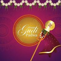 ilustração de fundo decorativo de gudi padwa vetor