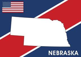 Nebraska - EUA, Unidos estados do América mapa vetor modelo. branco cor mapa em bandeira fundo para projeto, infográfico - vetor ilustração eps 10