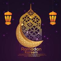 cartão comemorativo do festival islâmico ramadan kareem vetor