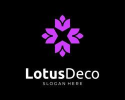 lótus flor decoração floral Flor decorativo lindo oriental luxo deco vetor logotipo Projeto