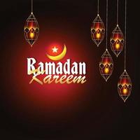 lanterna árabe realista do ramadan kareem ou eid mubarak vetor