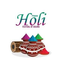 pote de lama de cor feliz holi e fundo vetor