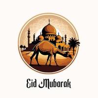 eid Mubarak islâmico cheio cor Projeto vetor