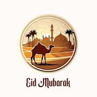 eid Mubarak islâmico cheio cor Projeto vetor