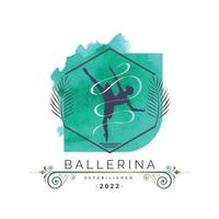 bailarina dança dentro balé movimento dança estilo aguarela logotipo modelo Projeto vetor para marca ou companhia e de outros