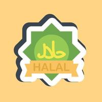 adesivo halal. islâmico elementos do ramadã, eid al fitr, eid al adha. Boa para impressões, cartazes, logotipo, decoração, cumprimento cartão, etc. vetor