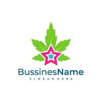 Estrela cannabis logotipo vetor modelo. criativo cannabis logotipo Projeto conceitos