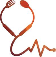 modelo de logotipo de vetor de alimentos médicos. este design usa o símbolo do estetoscópio. adequado para a saúde.