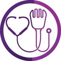 médico Comida vetor logotipo modelo. isto Projeto usar garfo símbolo. adequado para saúde.