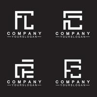 alfabeto cartas monograma logotipo cf,fc,c e f, elegante e profissional branco cor carta ícone Projeto em Preto fundo. vetor
