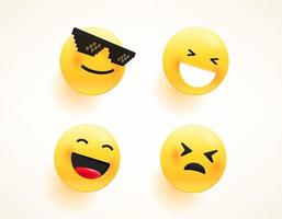 conjunto de emojis vetoriais para web e aplicativos vetor