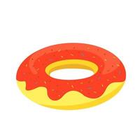 bóia salva-vidas, círculo de banho na forma de um donut, vetor, design plano, decoração, estilo, clipart. vetor
