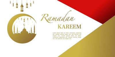 Ramadã kareem ilustração, Ramadã temático ilustração Projeto com mesquita, estrelas, lua e lanterna. fundo o negócio rótulo, bandeira, social meios de comunicação, etc. Ramadã kareem temático plano vetor