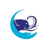 elefante Cuidado vetor logotipo Projeto modelo. elefante proteção logotipo conceito.