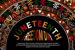 abstrato décimo primeiro liberdade dia fundo com colorida curvado africano padronizar vetor