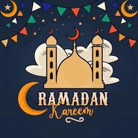 mão desenhado Ramadã kareem ilustração para a celebração do piedosos mês. vetor