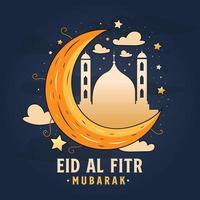 eid al fitr Mubarak vetor elementos cumprimento cartão com vetor ilustração.