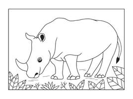 vetor ilustração do uma rinoceronte. adequado para coloração livro, coloração Páginas, etc