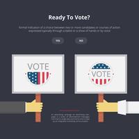 Ilustração de sinal de campanha, ilustração de sinal de votação, dois lado campanha democrática vetor
