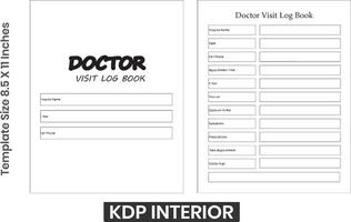 médico Visita registro livro kdp interior vetor