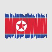 escova de bandeira da coreia do norte vetor