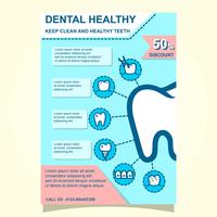 Modelo de Brochura - saúde e bem-estar dentário vetor
