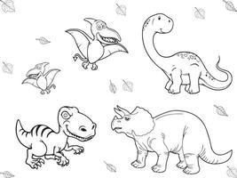 vetor ilustração do dinossauros. usava para coloração livro, coloração Páginas, etc