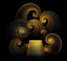 ouro luxo pódio com espiral decoração elementos vetor